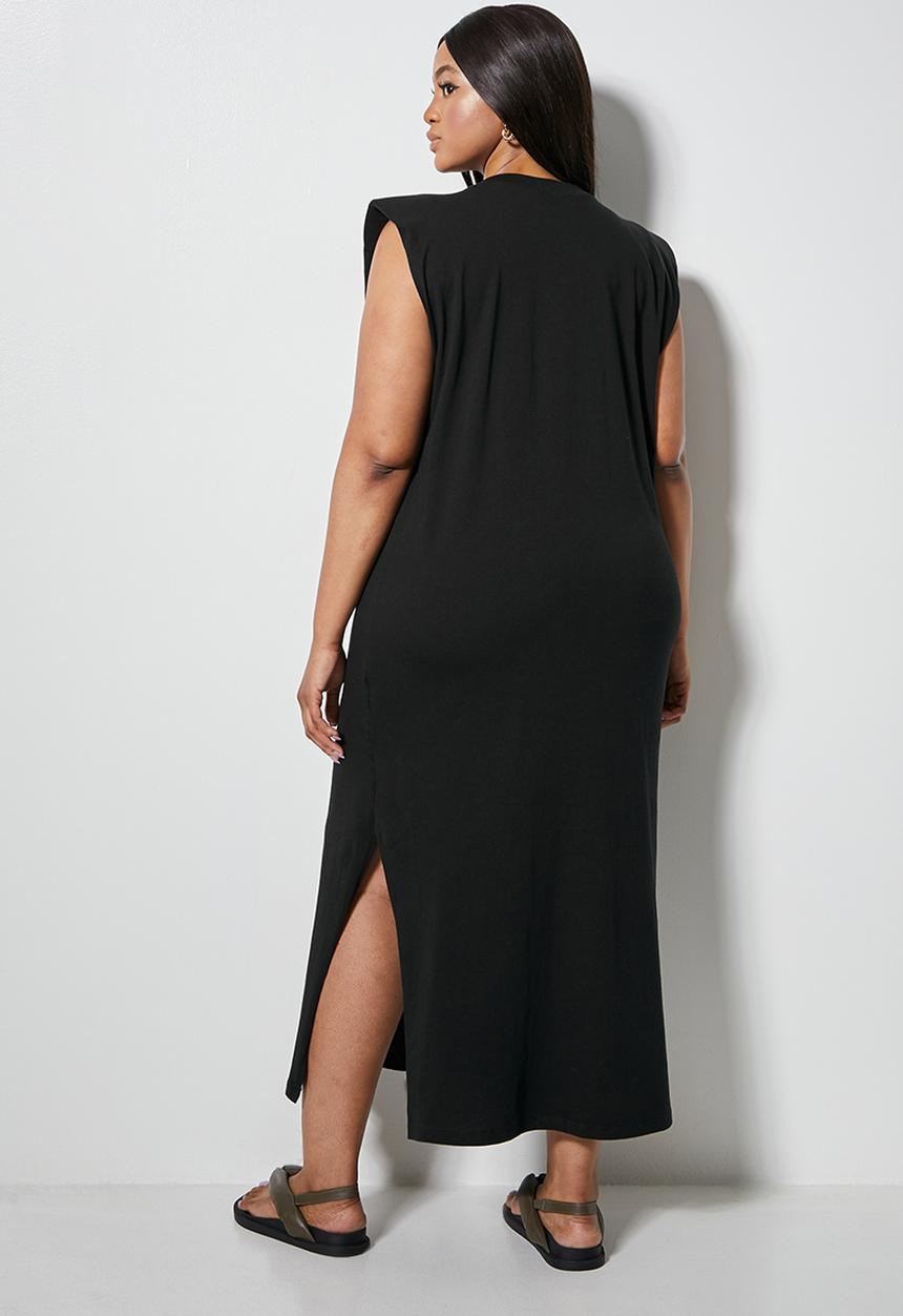 Superbalist - Shoulder pad column dress - black