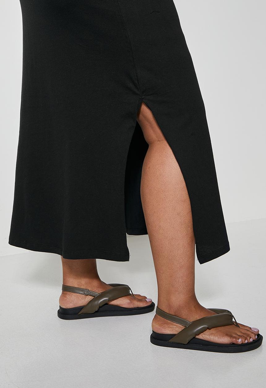 Superbalist - Shoulder pad column dress - black
