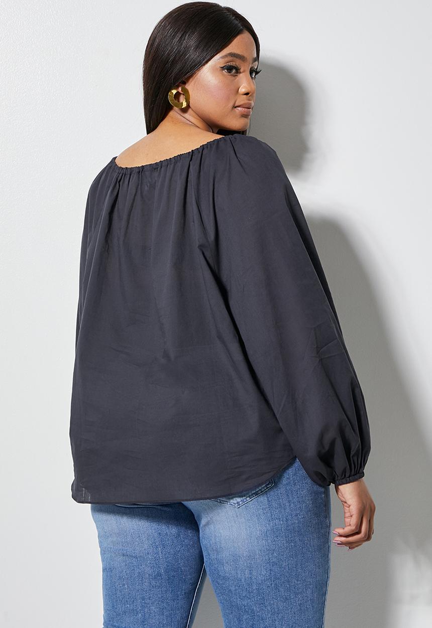 Superbalist - Femme tie front blouse - navy
