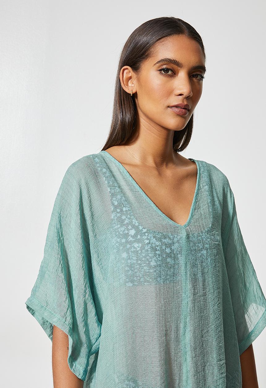 Superbalist - Low v-neck cover up - sage