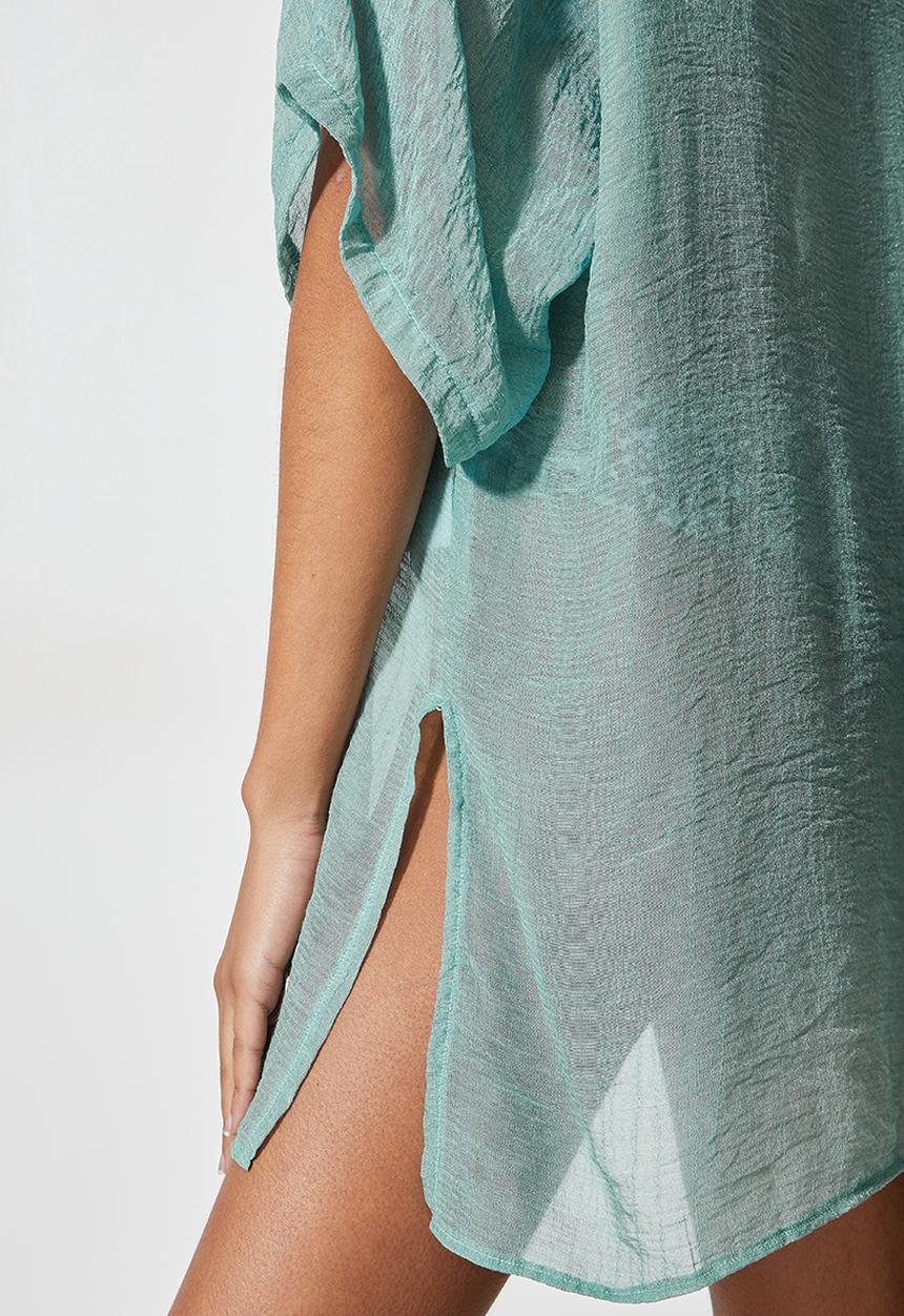 Superbalist - Low v-neck cover up - sage