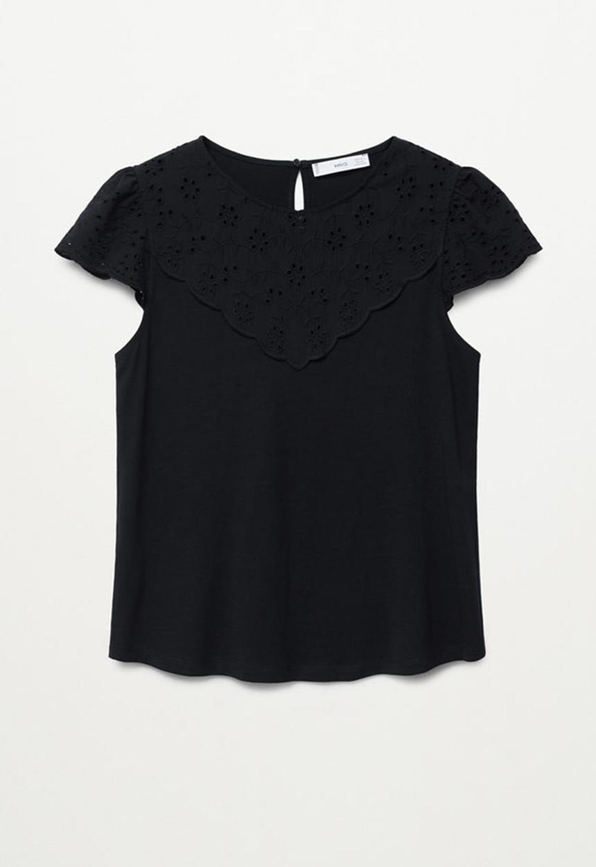 MANGO - T-shirt lorena - black