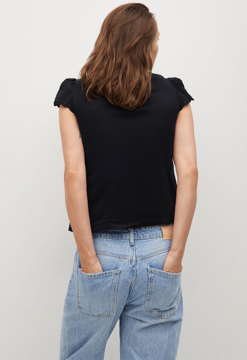 MANGO - T-shirt lorena - black