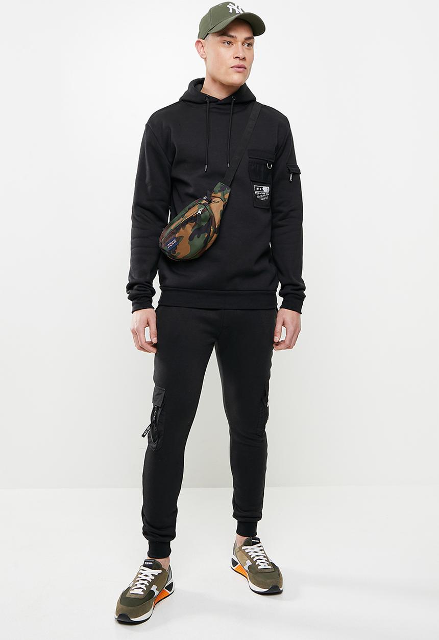 Brave Soul - Chelsea utility hoodie - jet black