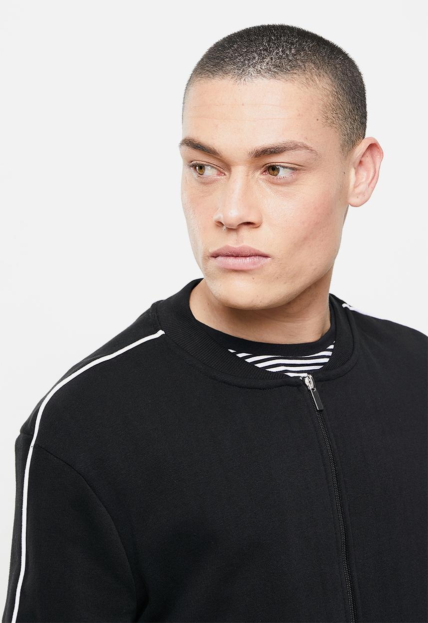 Brave Soul - Poncho fleece bomber jacket - jet black