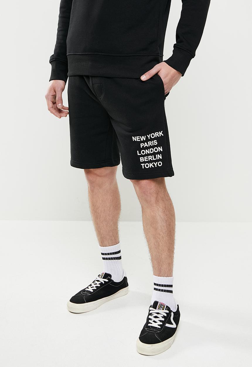 Brave Soul - City fleece shorts - jet black
