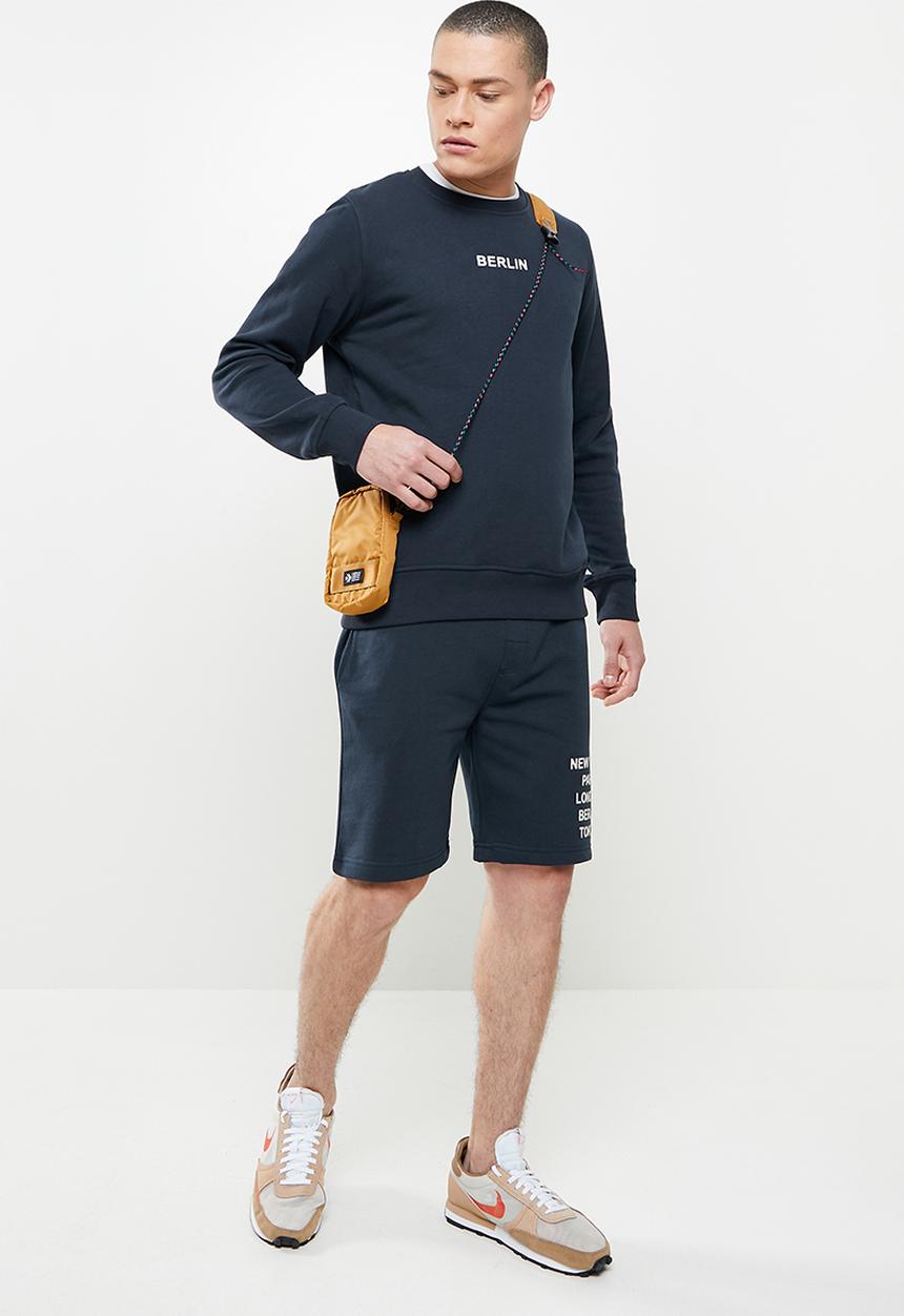 Brave Soul - City fleece shorts - dark navy