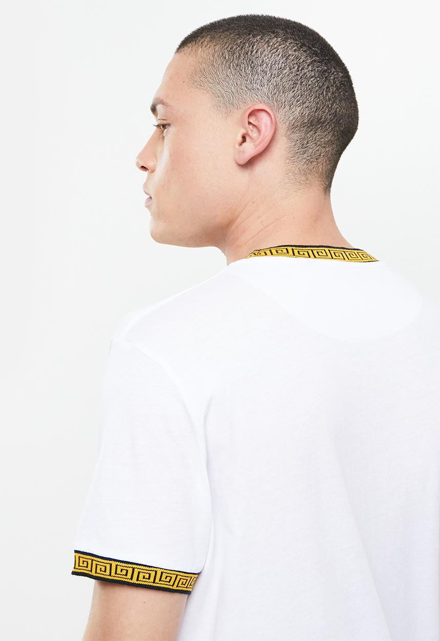 Brave Soul - Jaquard printed rib tee - white
