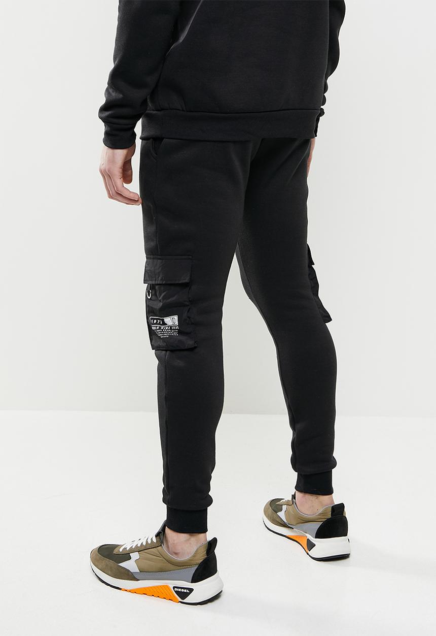 Brave Soul - Utility cuffed cargo pants - jet black