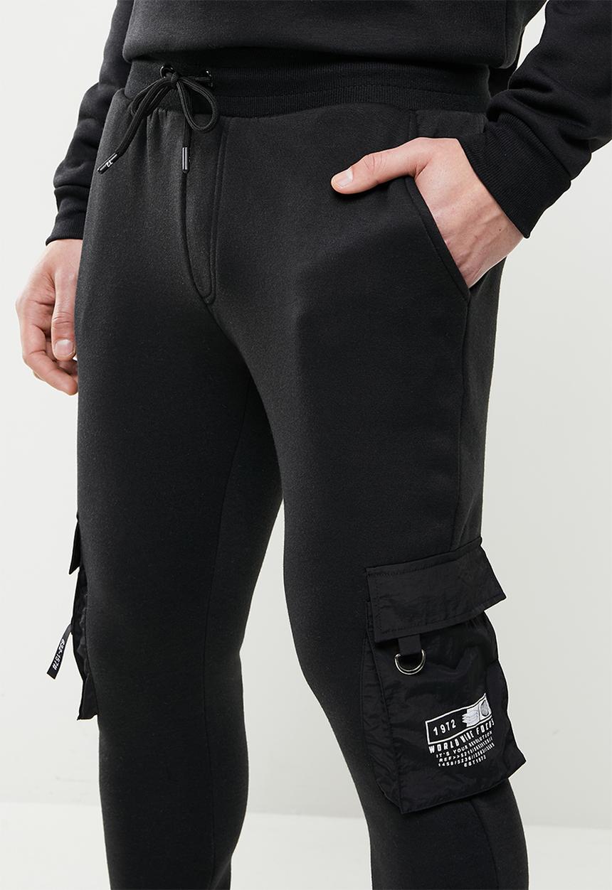 Brave Soul - Utility cuffed cargo pants - jet black