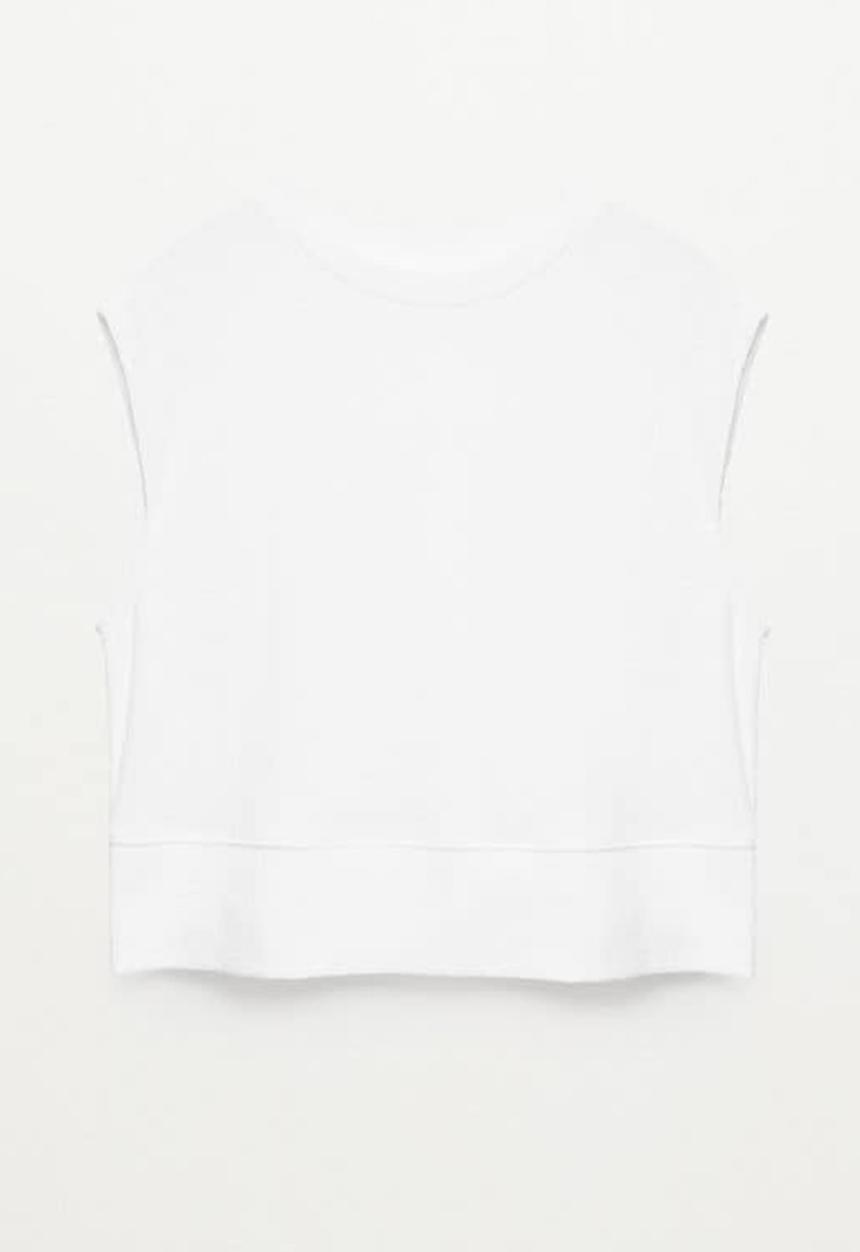 MANGO - T-shirt boton - white