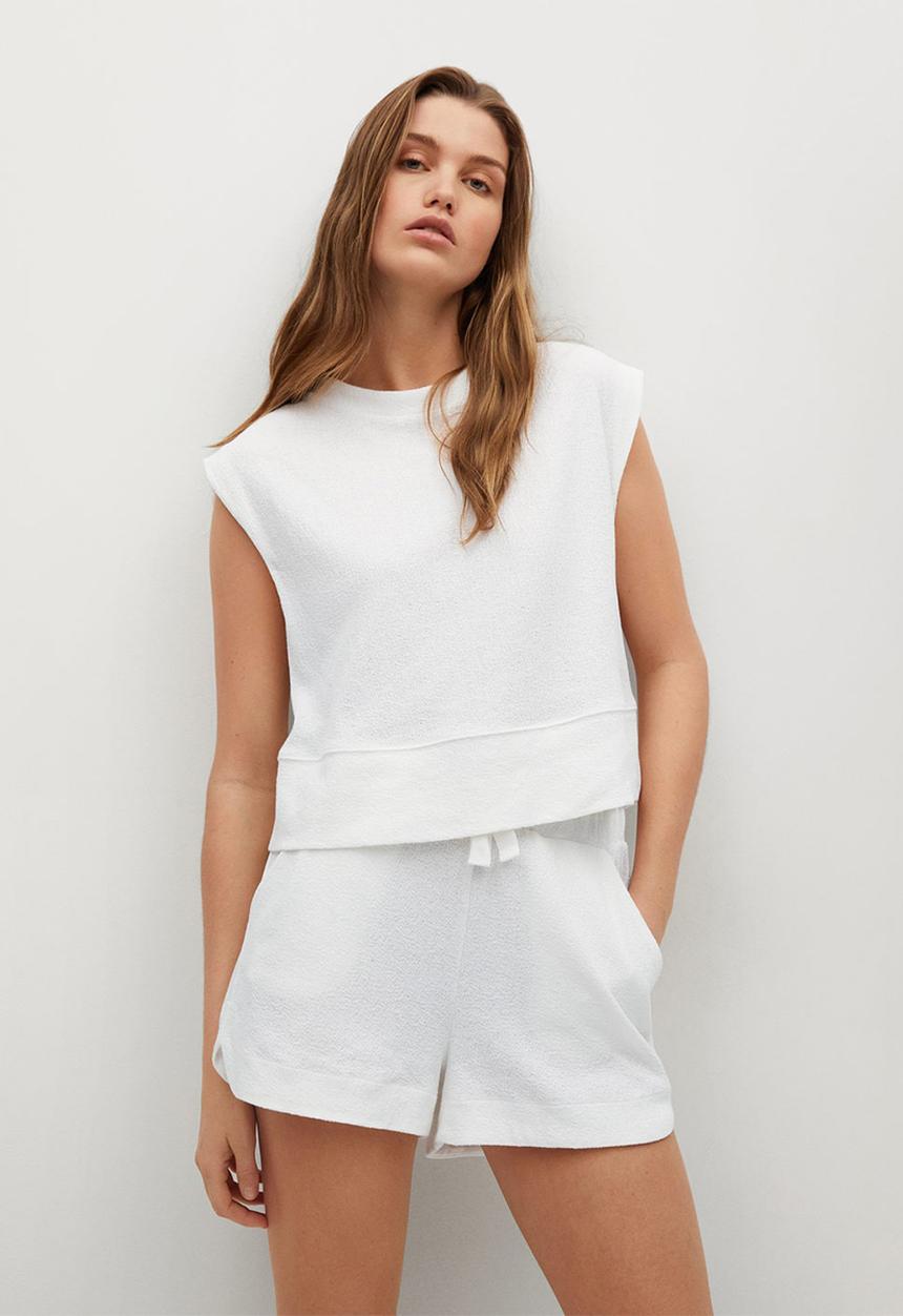 MANGO - T-shirt boton - white