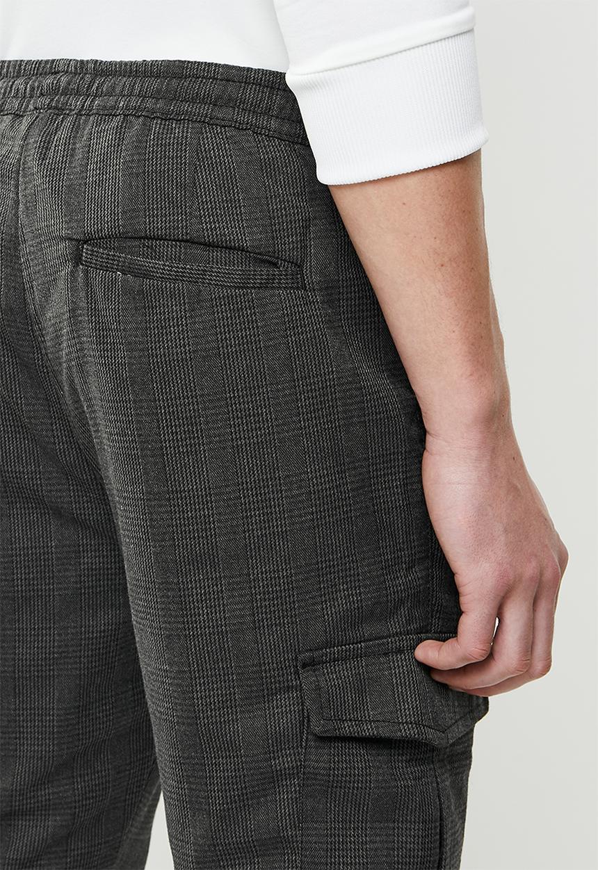 Brave Soul - Micro check cargo pants - dark grey