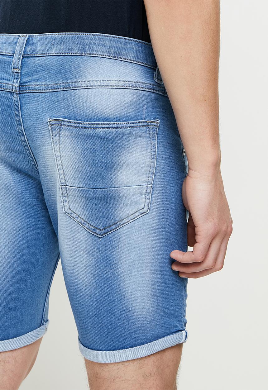 Brave Soul - Lincoln denim shorts - light blue washed
