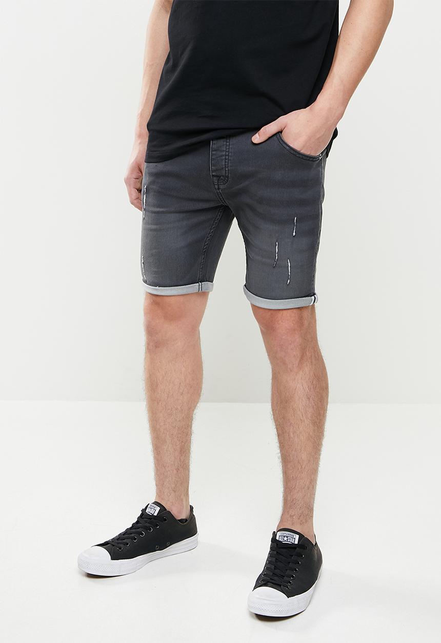 Brave Soul - Lincoln denim shorts - charcoal wash