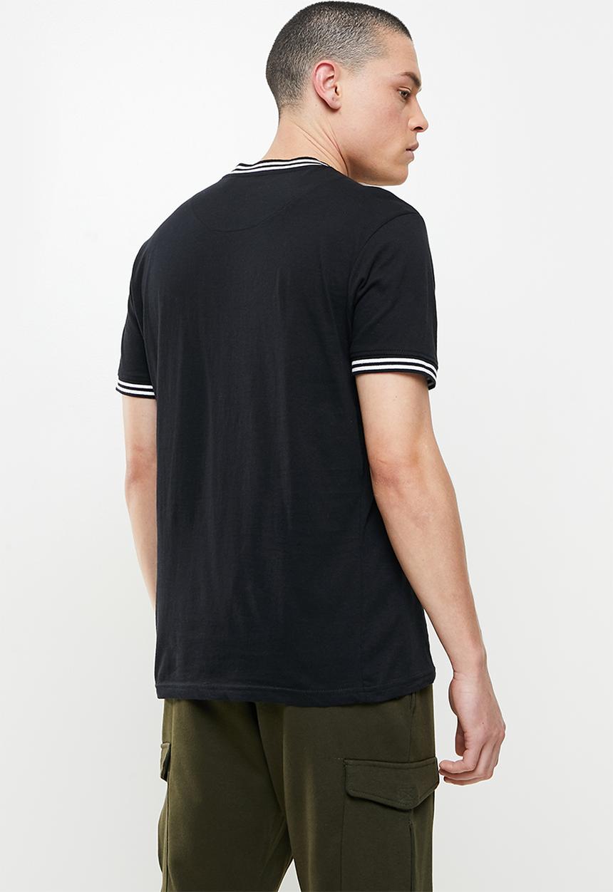 Brave Soul - Rib cuffed tee - jet black