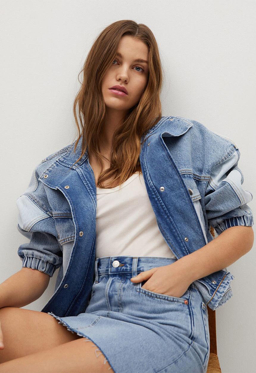 MANGO - Skirt rachel - open blue