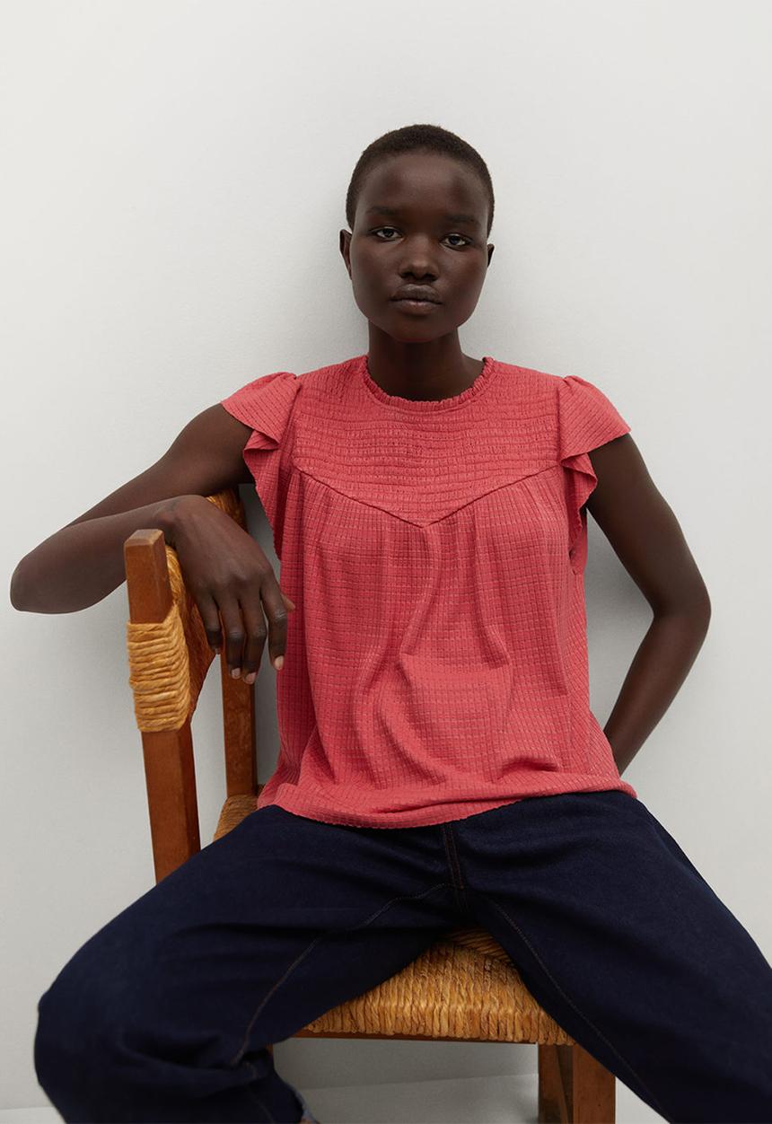 MANGO - T-shirt adelina - medium red