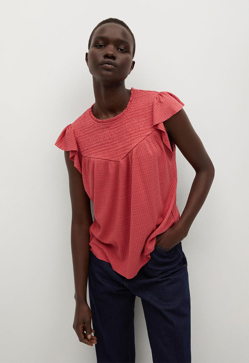 MANGO - T-shirt adelina - medium red
