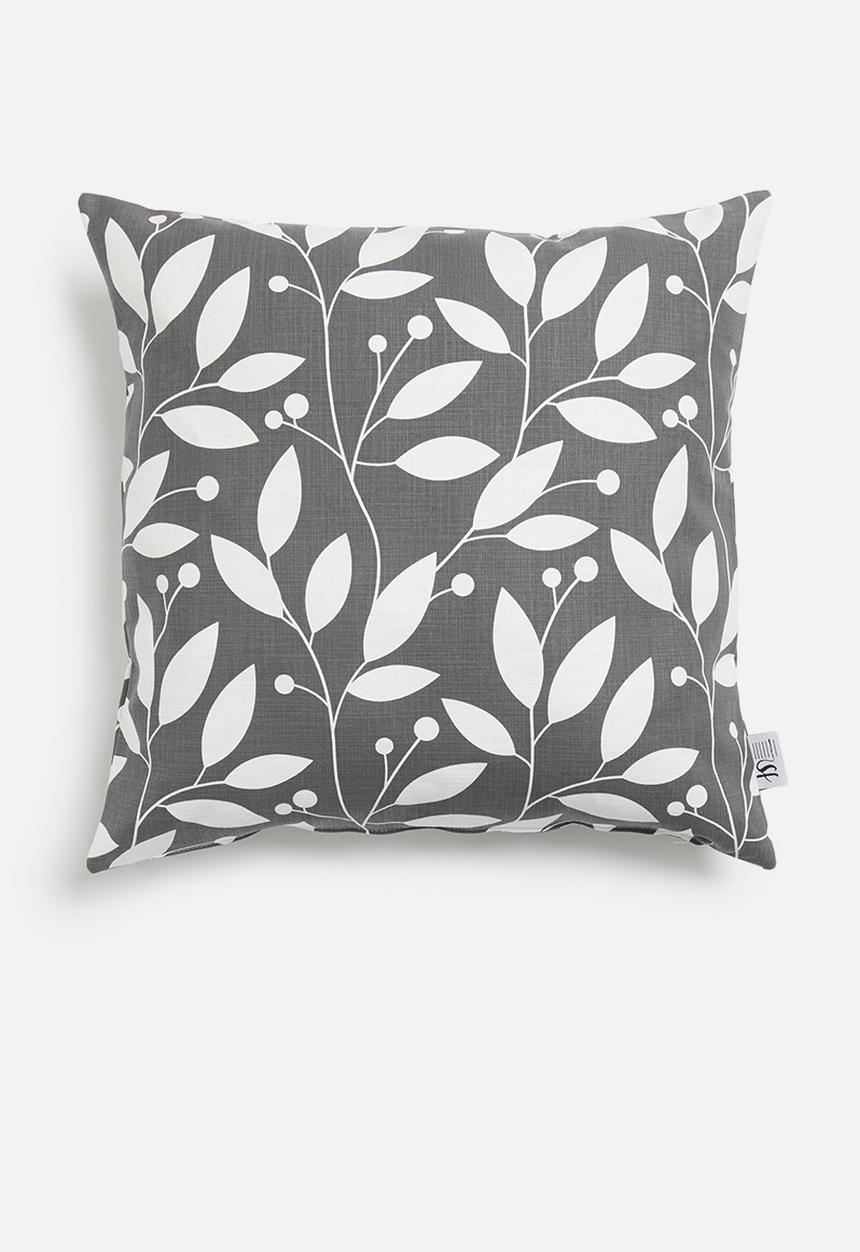 Sixth Floor - Vision printed cushion cover - charcoal & white