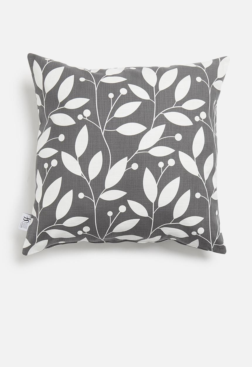 Sixth Floor - Vision printed cushion cover - charcoal & white