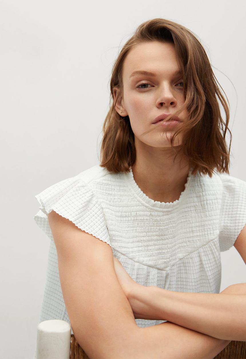 MANGO - T-shirt adelina - natural