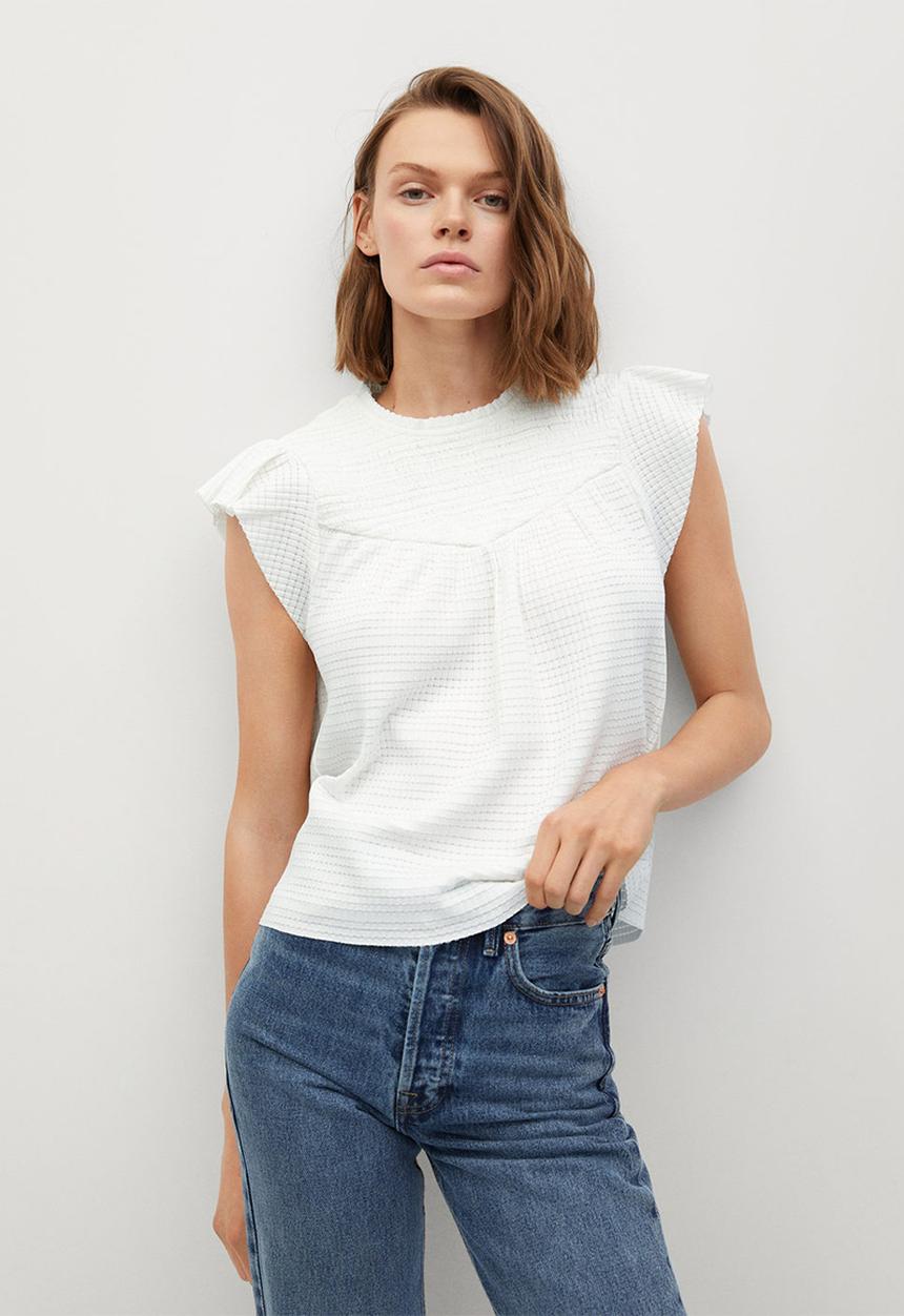 MANGO - T-shirt adelina - natural