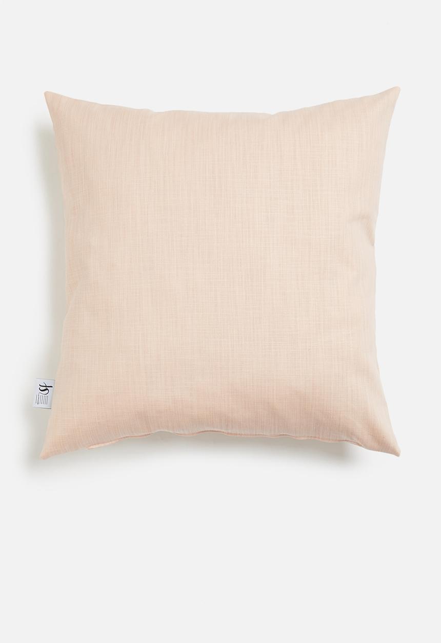 Sixth Floor - Leafy embroidered cushion cover - pink
