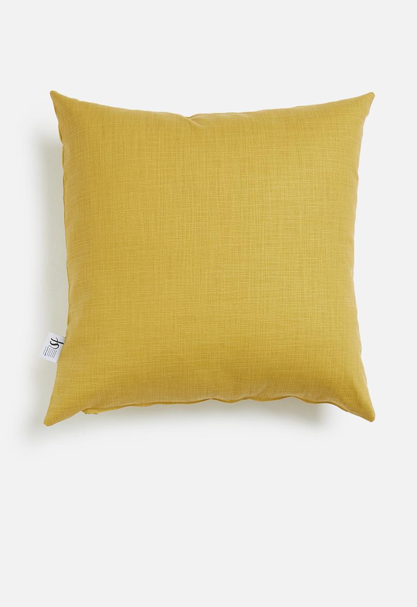 Sixth Floor - Leafy embroidered cushion cover - mustard