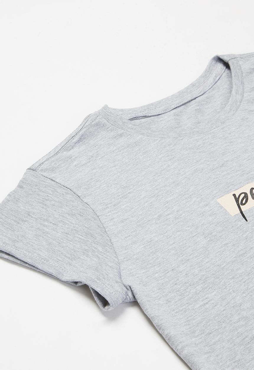 Rebel Republic - Girls printed tee - grey 