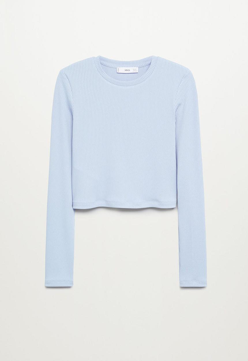 MANGO - T-shirt annita - light pastel blue