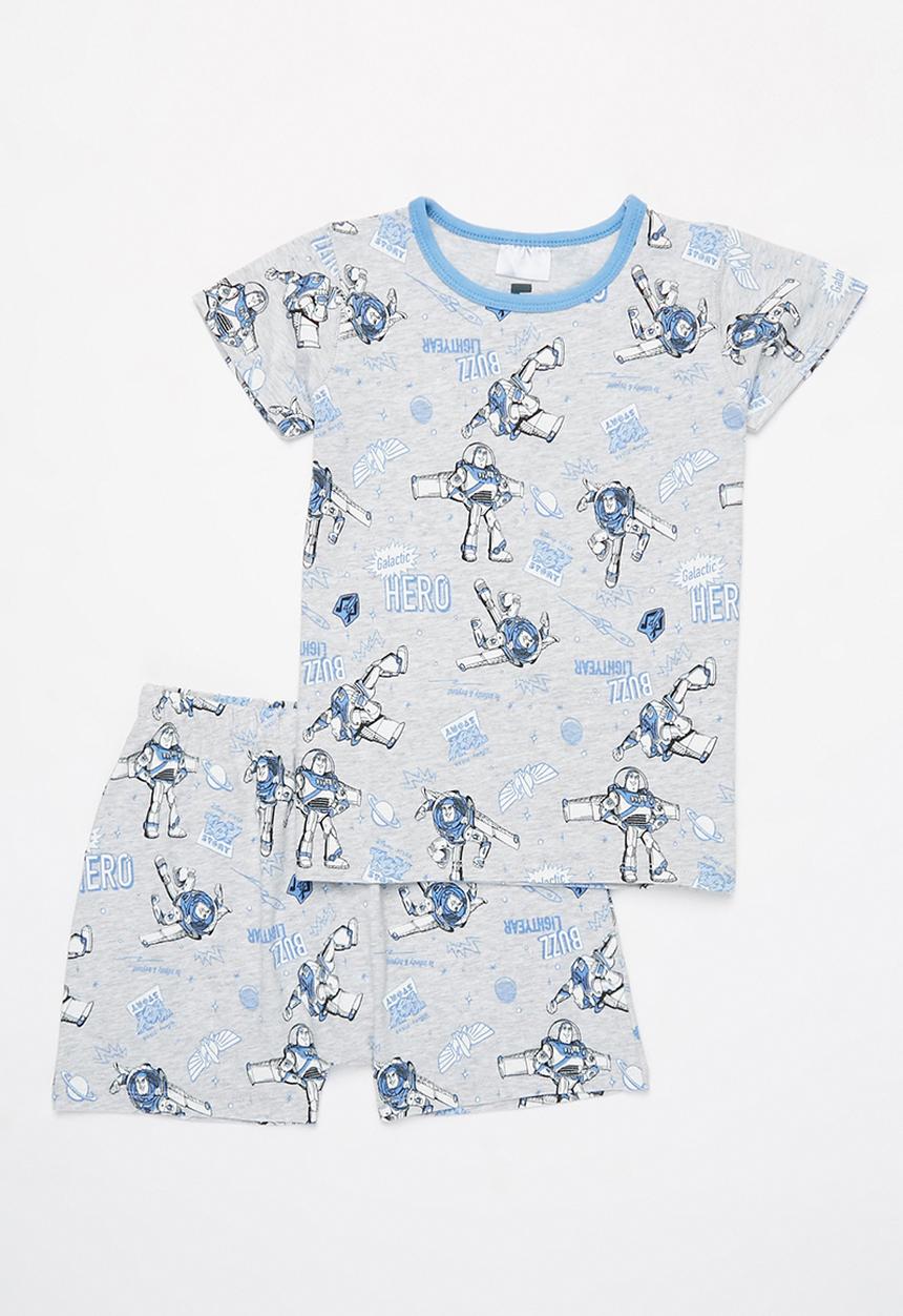 Free by Cotton On - Hudson short sleeve pyjama set - grey & blue
