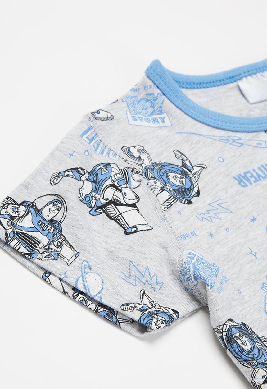 Free by Cotton On - Hudson short sleeve pyjama set - grey & blue