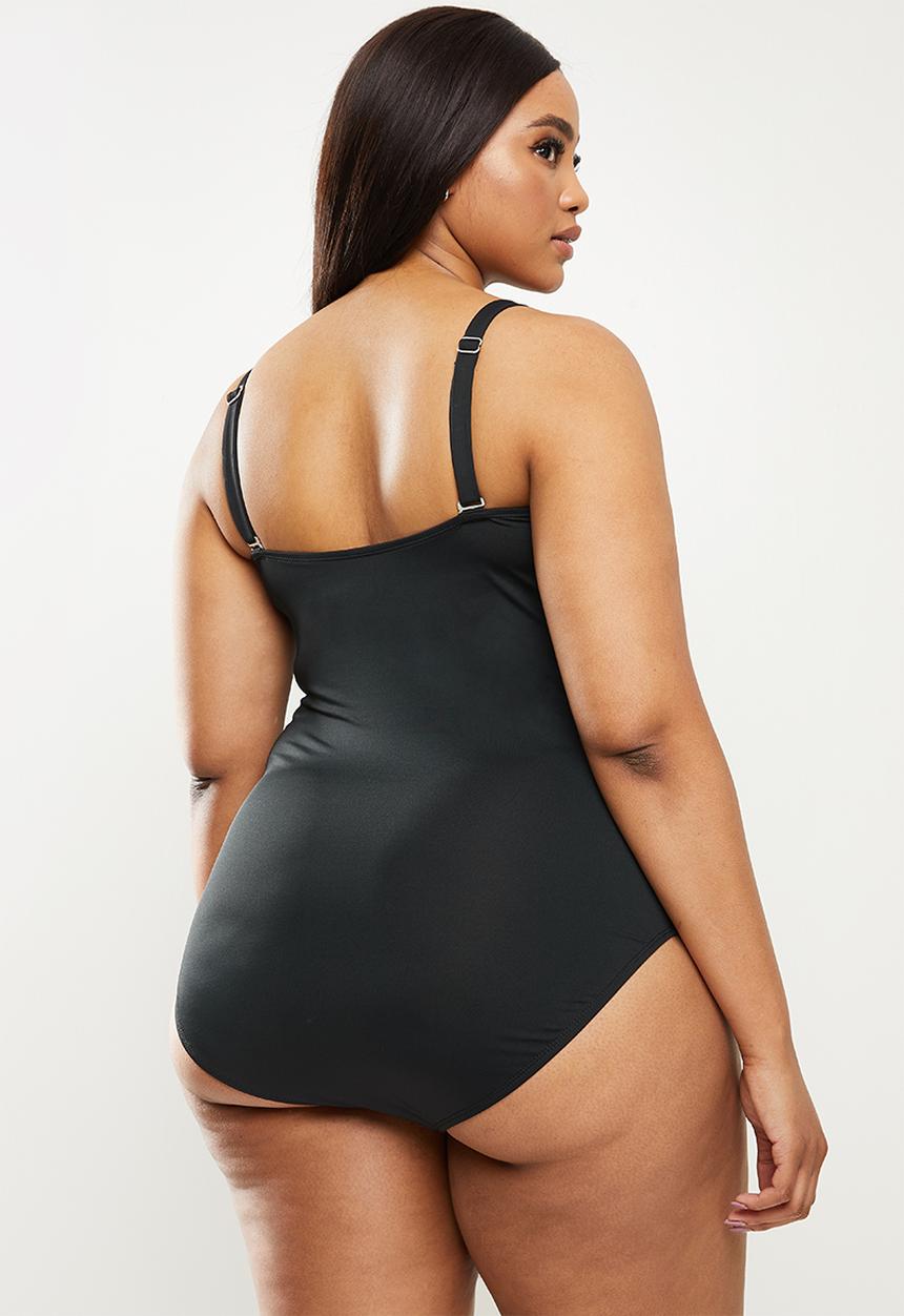 Cotton On - Curve swim strapless one piece - solid black