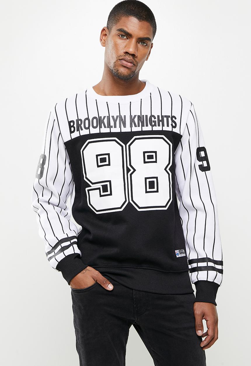 Lonsdale - Brooklyn crew sweater - white & black