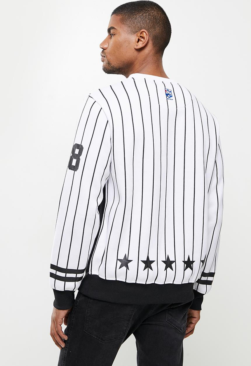 Lonsdale - Brooklyn crew sweater - white & black