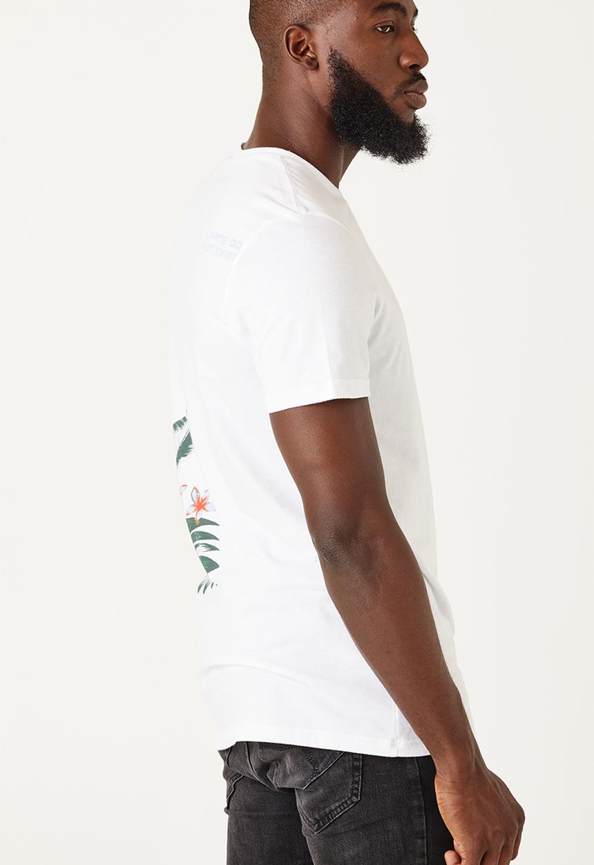 Flyersunion - Mens-longline tropical tee - white
