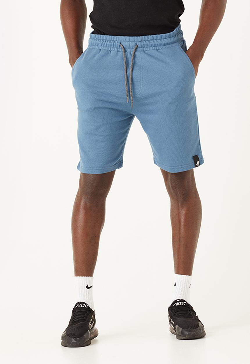 Flyersunion - Mens-fleece knit short - denim blue