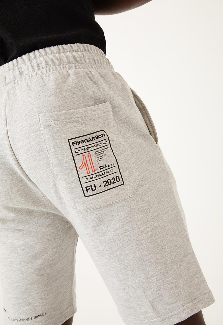 Flyersunion - Mens-fleece knit short - grey melange
