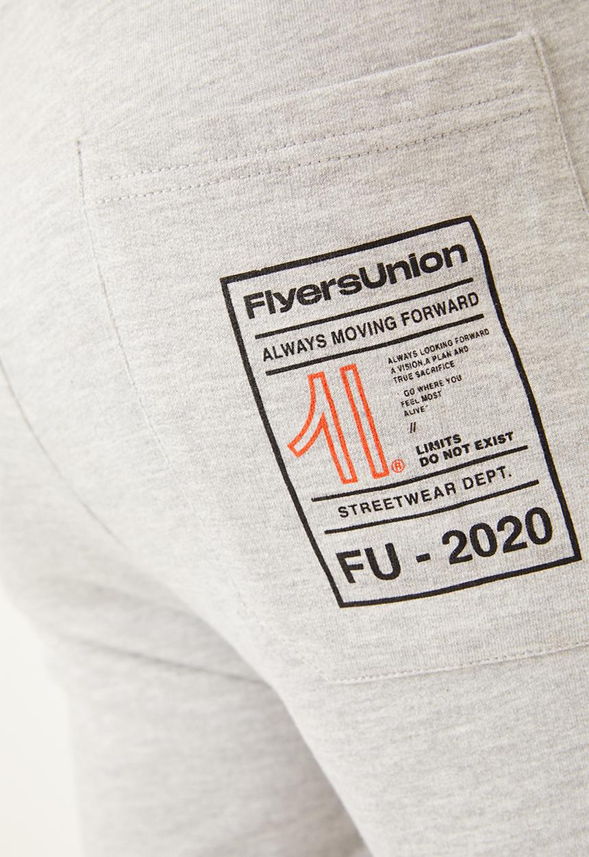 Flyersunion - Mens-fleece knit short - grey melange