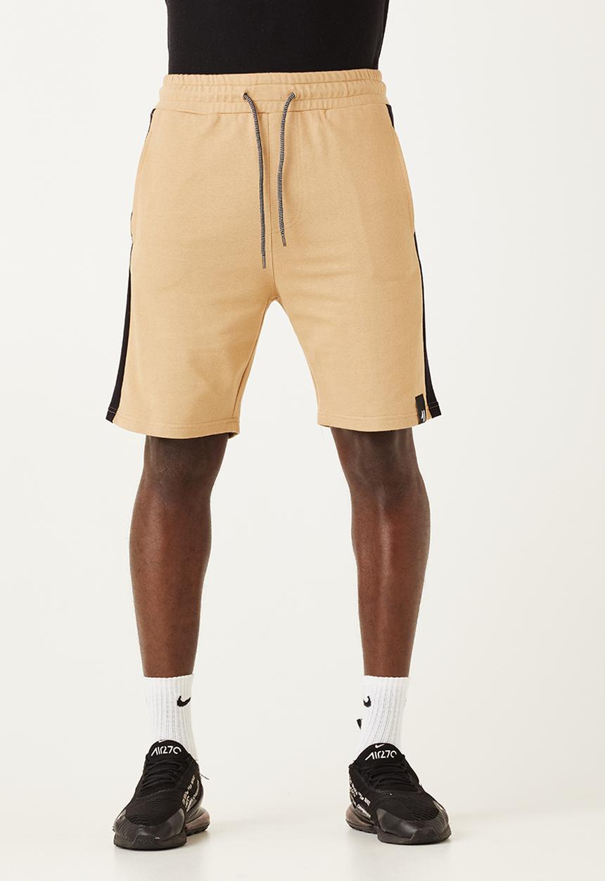 Flyersunion - Mens-panel fleece knit short - chino & black