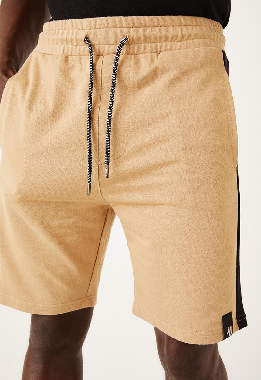 Flyersunion - Mens-panel fleece knit short - chino & black