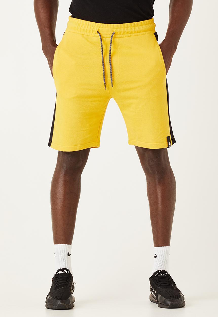 Flyersunion - Mens-panel fleece knit short - yellow & black