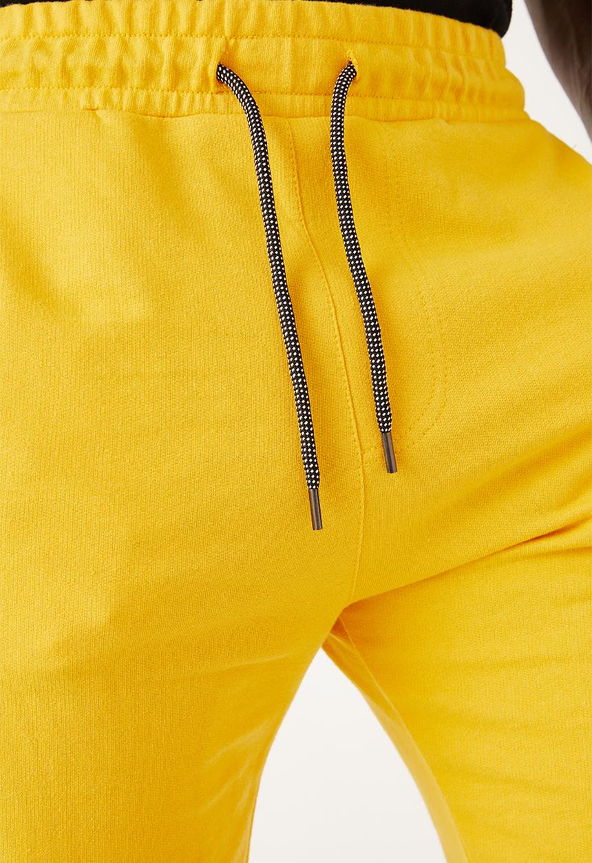 Flyersunion - Mens-panel fleece knit short - yellow & black