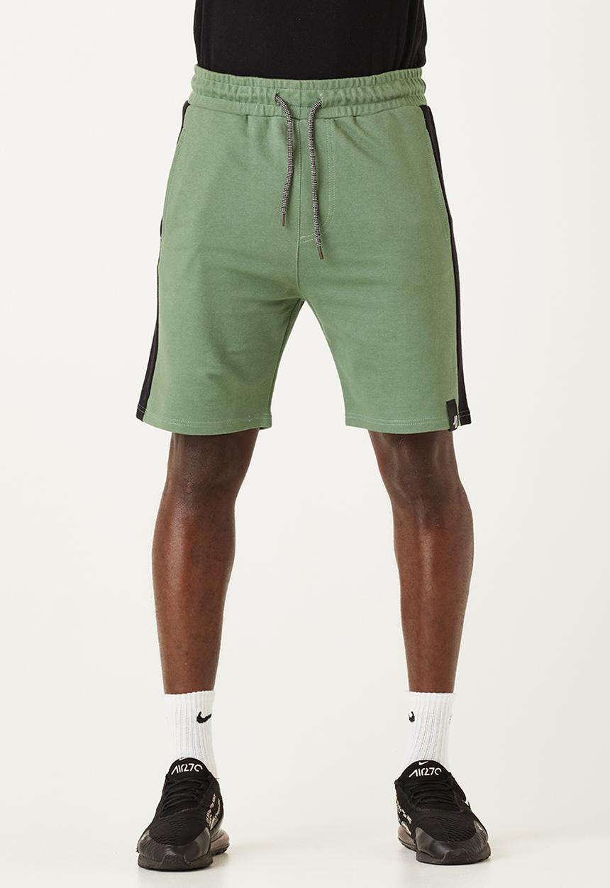 Flyersunion - Mens-panel fleece knit short - olive & black