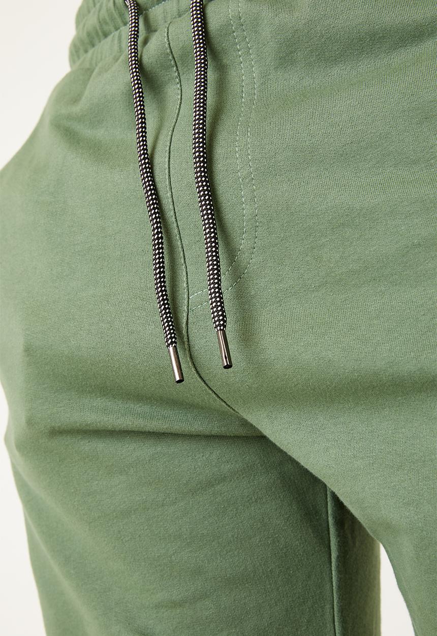 Flyersunion - Mens-panel fleece knit short - olive & black