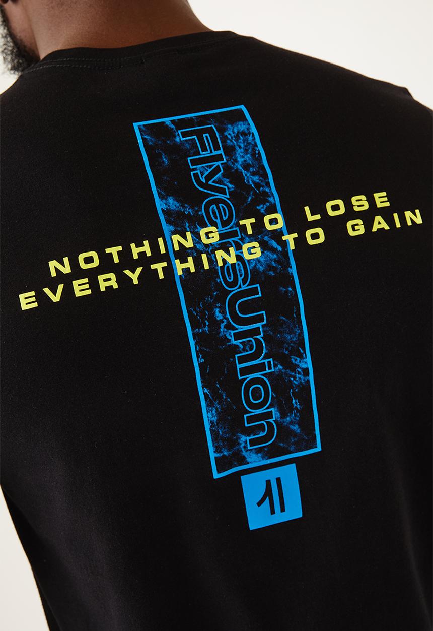 Flyersunion - Mens-longline eagle tee - black