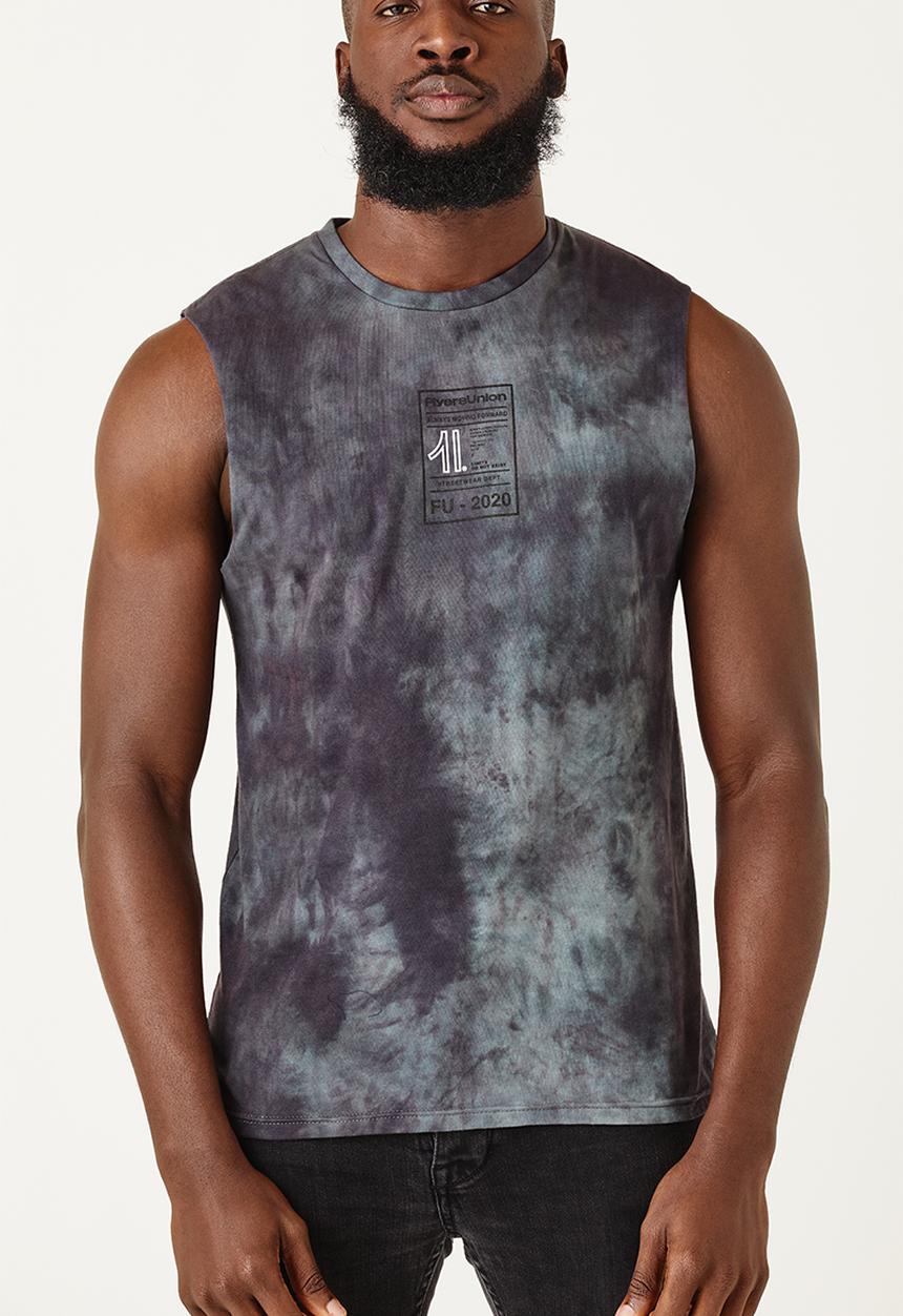 Flyersunion - Mens-spectra dye muscle tee - navy spectra dye