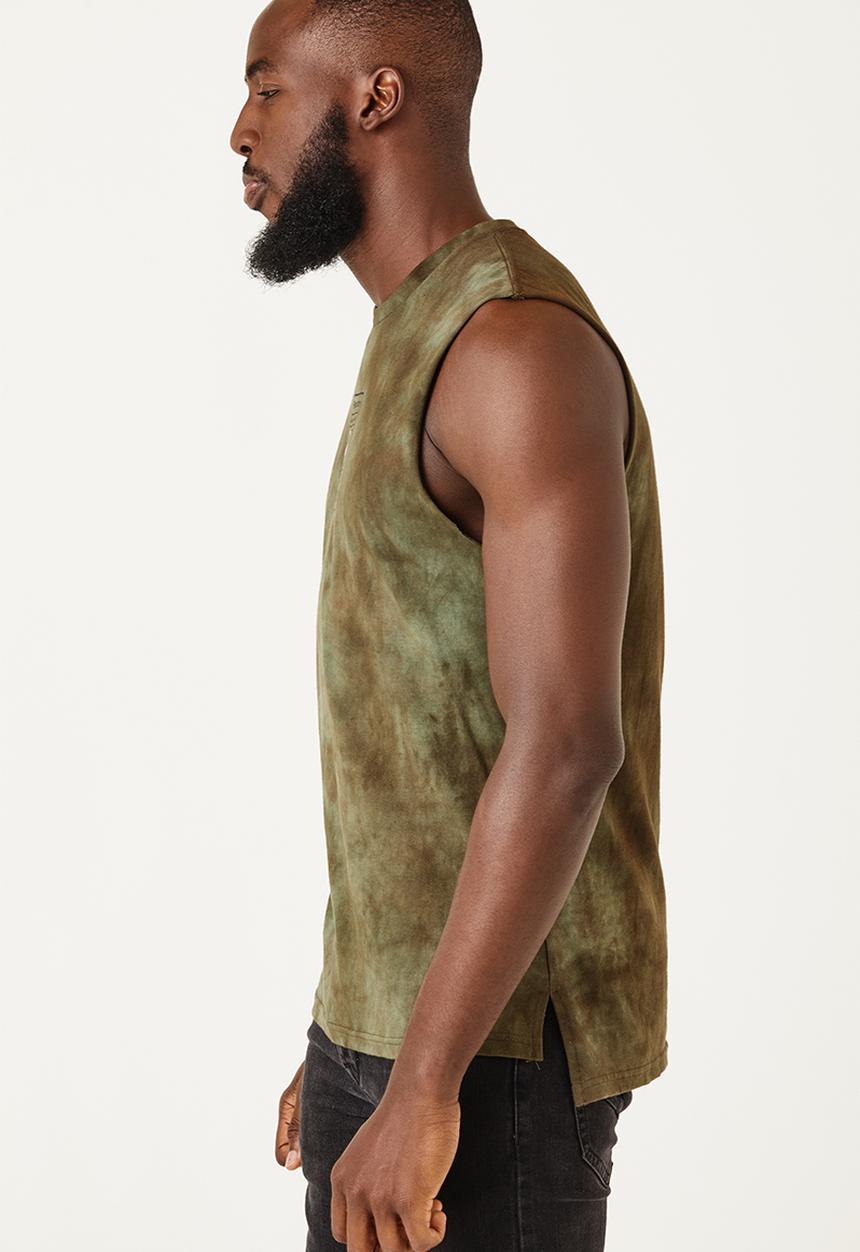Flyersunion - Mens-spectra dye muscle tee - olive tie dye