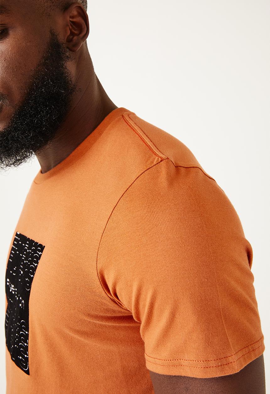 Flyersunion - Mens-longline flock tee - auburn
